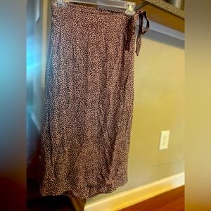 Leopard Wrap Midi Skirt
